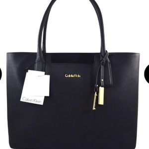 Calvin Klein Black Leather Tote